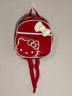 Sanrio Hello Kitty Mini Backpack Purse Red White Bow 2004